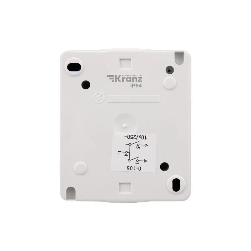 Выключатель двухклавишный INDUSTRIAL IP54 о/у, белый KRANZ - Фото 4