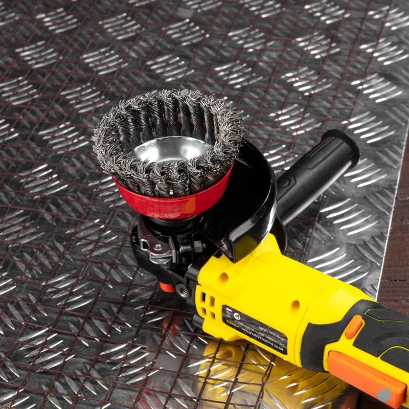 Щетка чашечная для УШМ, крученая стальная проволока, 100мм, М14 KRANZ - Фото 2