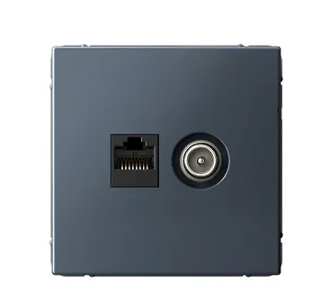 Розетка компьютерная + телевизионная 2-м ArtGallery RJ45 + TV кат.5E грифель SE GAL000789