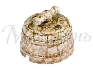 Выключатель ретро фарфоровый поворотный перекрестный (в комплекте с подъемной рамкой D70x60), цвет GE70402-19