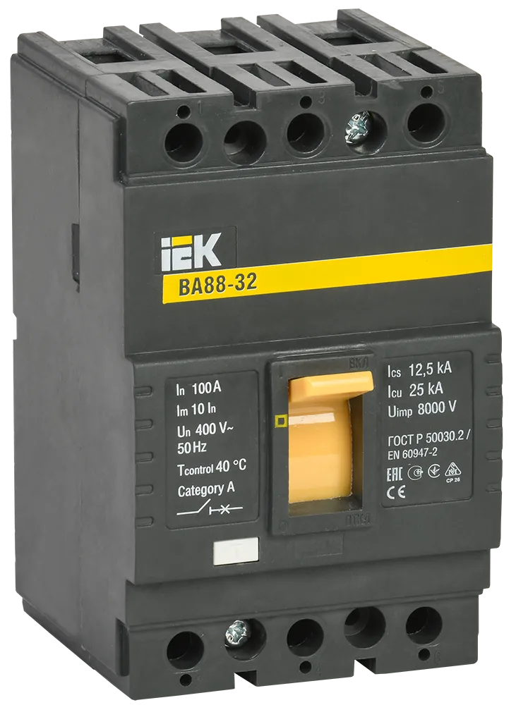 Выключатель автоматический ВА88-32 3Р 100А 25кА IEK