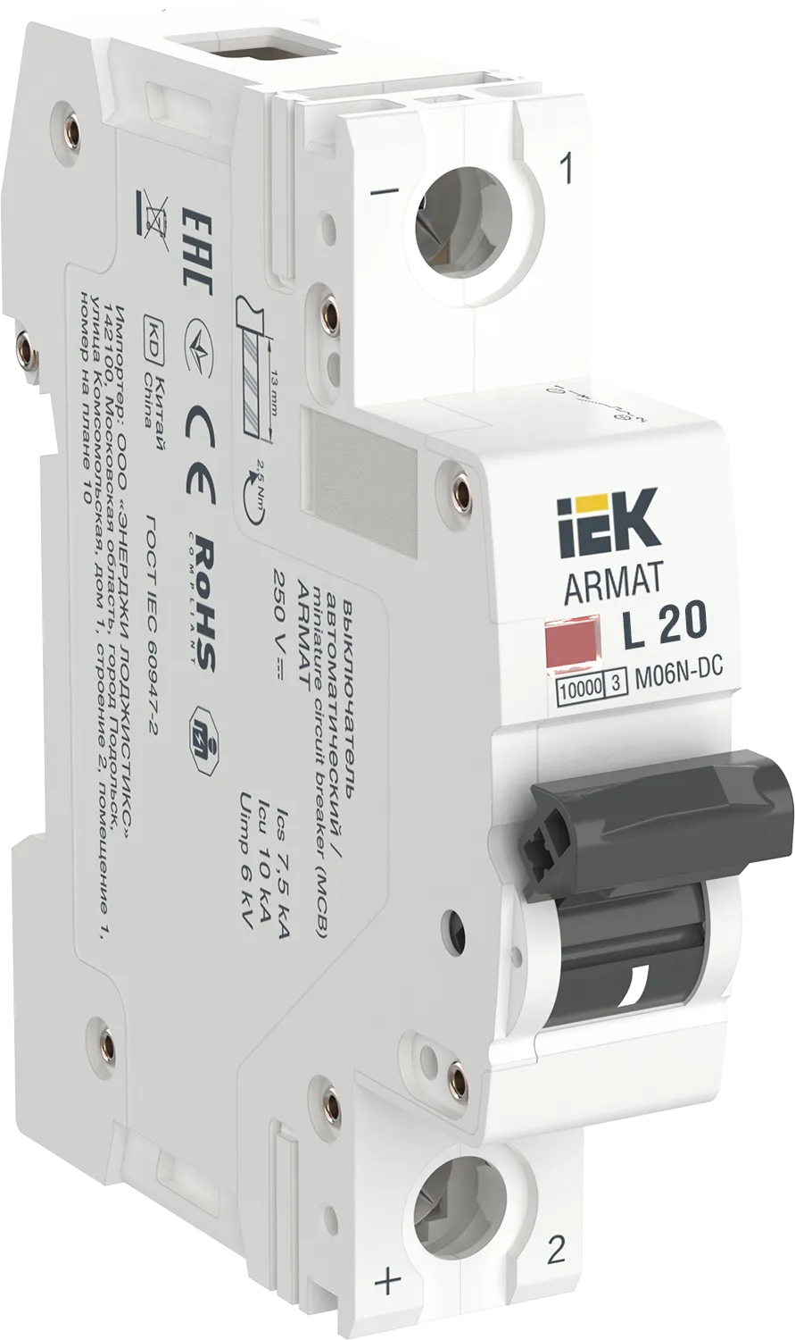 ARMAT Автоматический выключатель M06N-DC 1P L 20А IEK