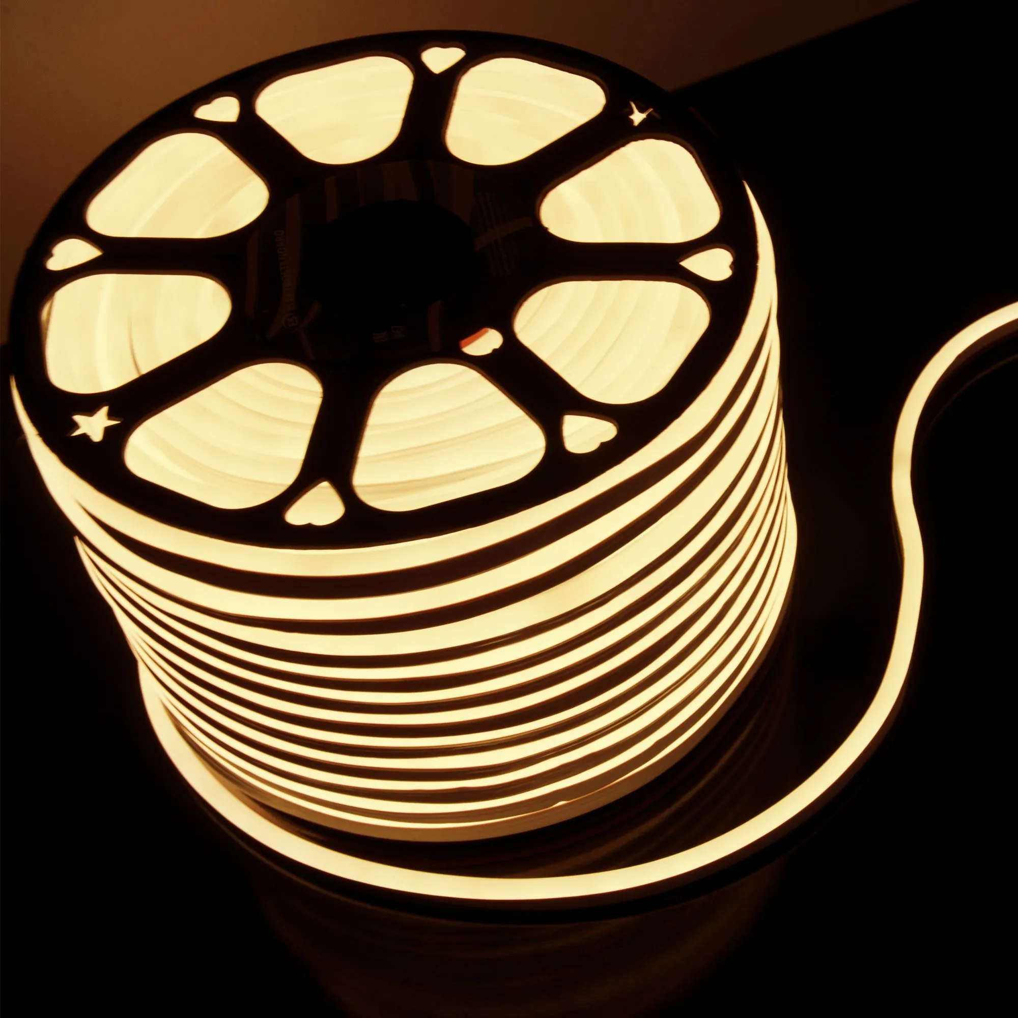 Гибкий неон светодиодный 220V 9,6W 120Led 2835 IP67 односторонний теплый белый, 50 м Elektrostandard - Фото 6