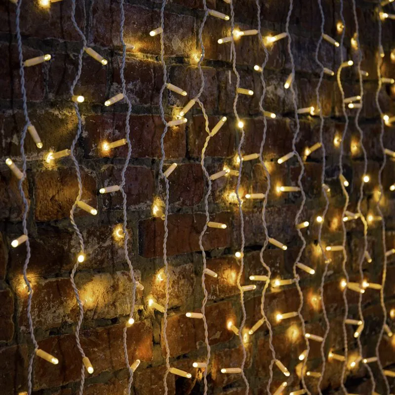 Гирлянда светодиодная Занавес 2х1,5м 300 LED ТЕПЛЫЙ БЕЛЫЙ белый ПВХ IP65 постоянное свечение 230В нужен блок 303-500-1 NEON-NIGHT - Фото 4