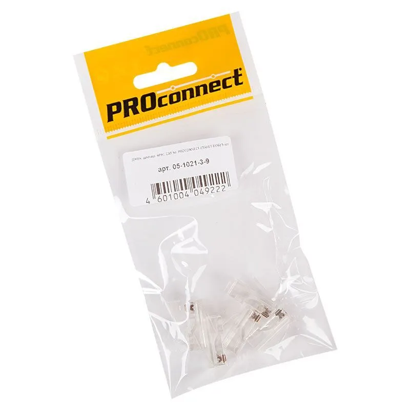 Разъем RJ-45(8P8C) под витую пару, UTP, CAT 5e (15 µ"/ 15 микродюймов), пакет, 5шт. PROconnect 05-1021-3-9