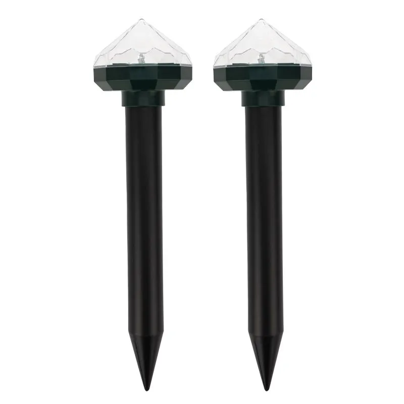 Набор отпугивателей кротов с садовым фонариком (R 20м х2) кристалл REXANT - Фото 3