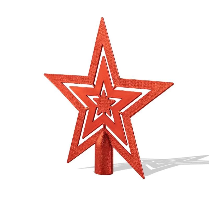 Верхушка на елку Звезда 20см, цвет красный NEON-NIGHT