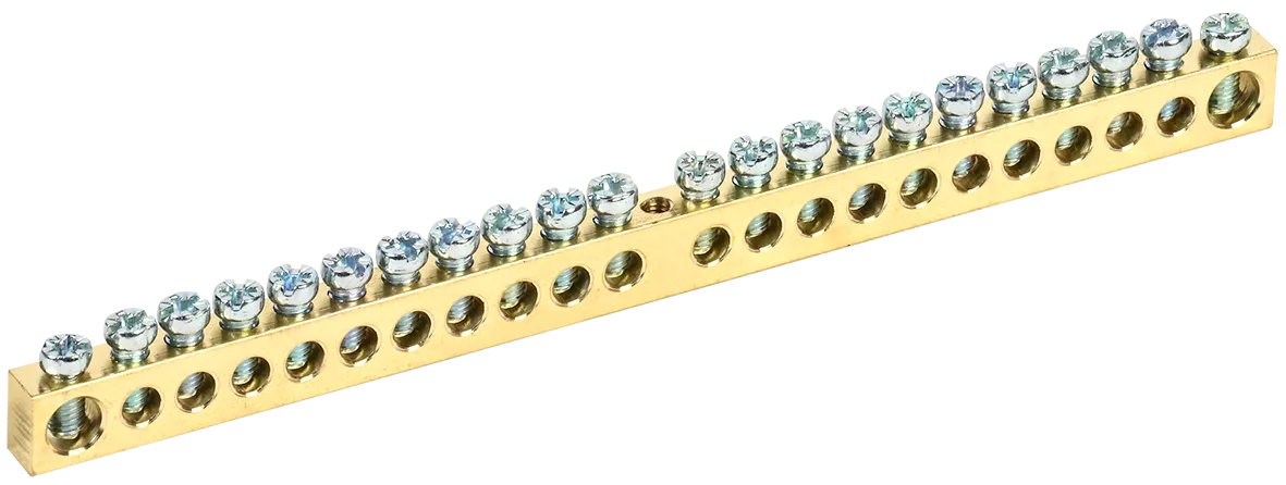 Шина PEN "земля-ноль" 8х12мм 22/1 (22групп/крепеж по центру) IEK