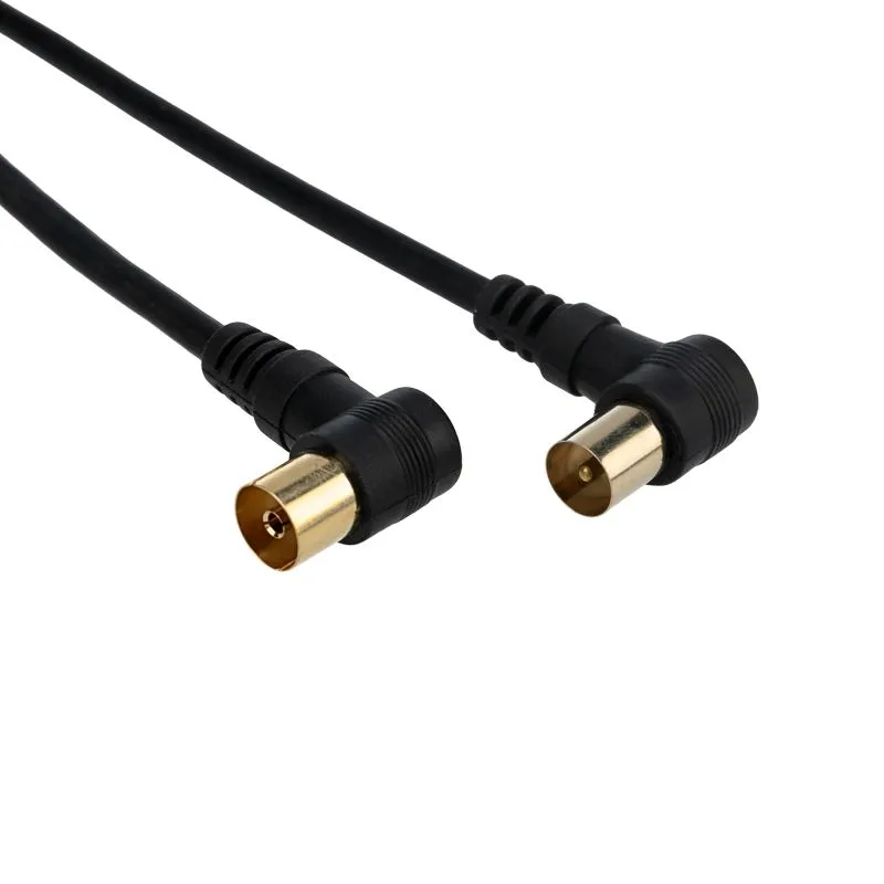 Шнур ТВ гнездо - ТВ штекер, угловой, 5м, черный REXANT 18-0015