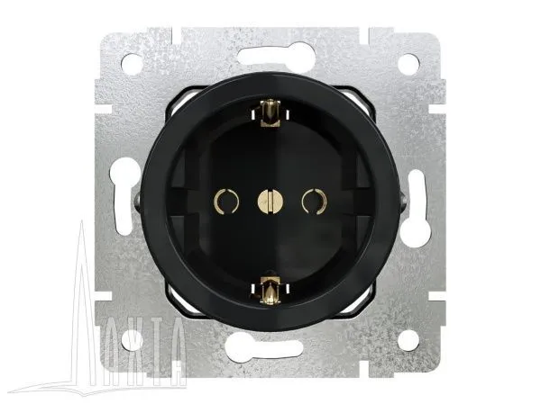 Розетка с ЗК, скрыт,установки, цвет - чёрный Лахта/Лахта СенатЪ