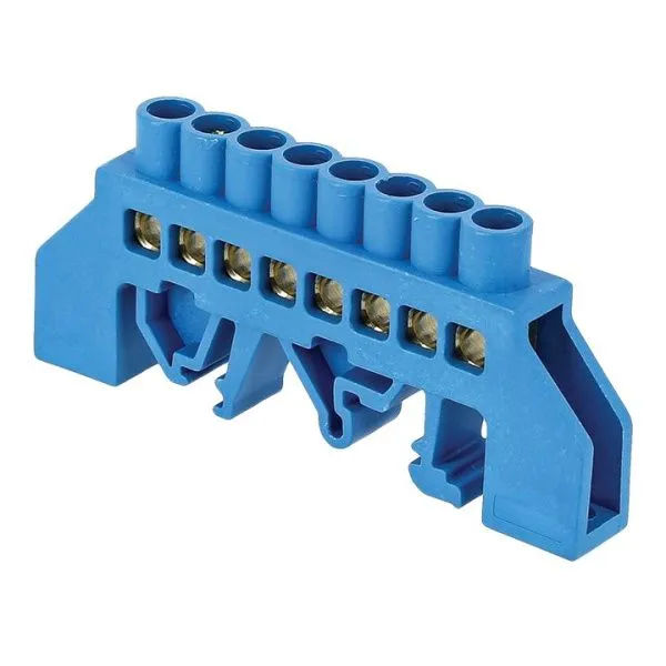 Шина "0" N (8x12мм) 10 отв. латунь синий нейл. корп. комбинир. EKF