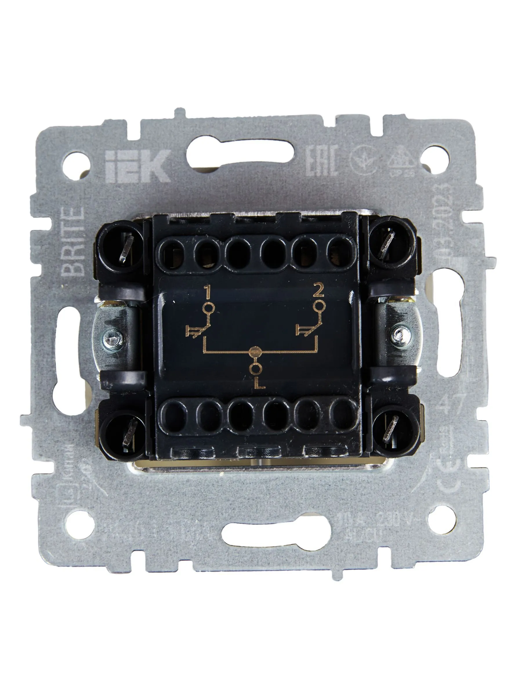 BRITE Выключатель жалюзи 10А ВС10-1-5-БрА алюминий IEK - Фото 3