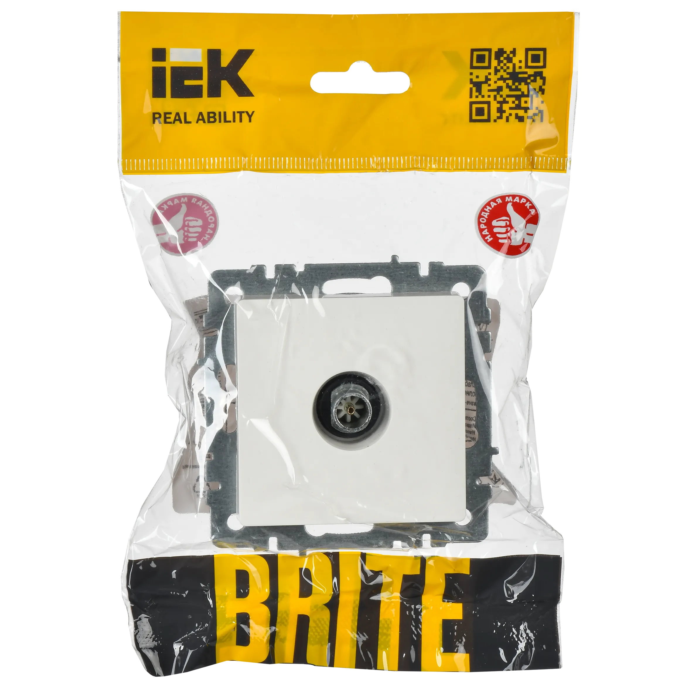 BRITE Розетка TV оконечная РТВ11-0-БрБ белый IEK - Фото 3