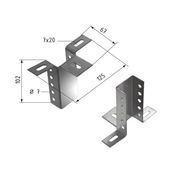 КПС крепление потолочное для стойки 40*30