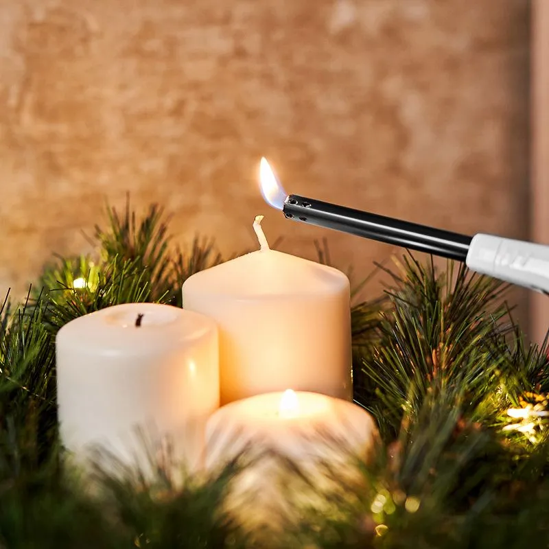 Бытовая газовая пьезозажигалка с классическим пламенем многоразовая (1 шт.) белая СК-306 СОКОЛ - Фото 2