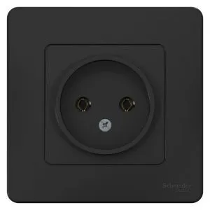 Розетка 1-м СП Blanca 16А IP20 250В без заземл. без защ. шторок антрацит SE BLNRS000016 1210377