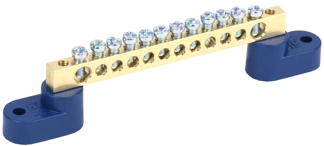 Шина N "ноль" на двух угловых изоляторах ШНИ-6х9-12-У2-С IEK