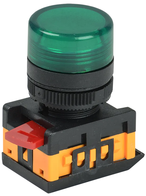 Лампа AL-22TE сигнальная d=22мм зеленый неон/240В цилиндр IEK