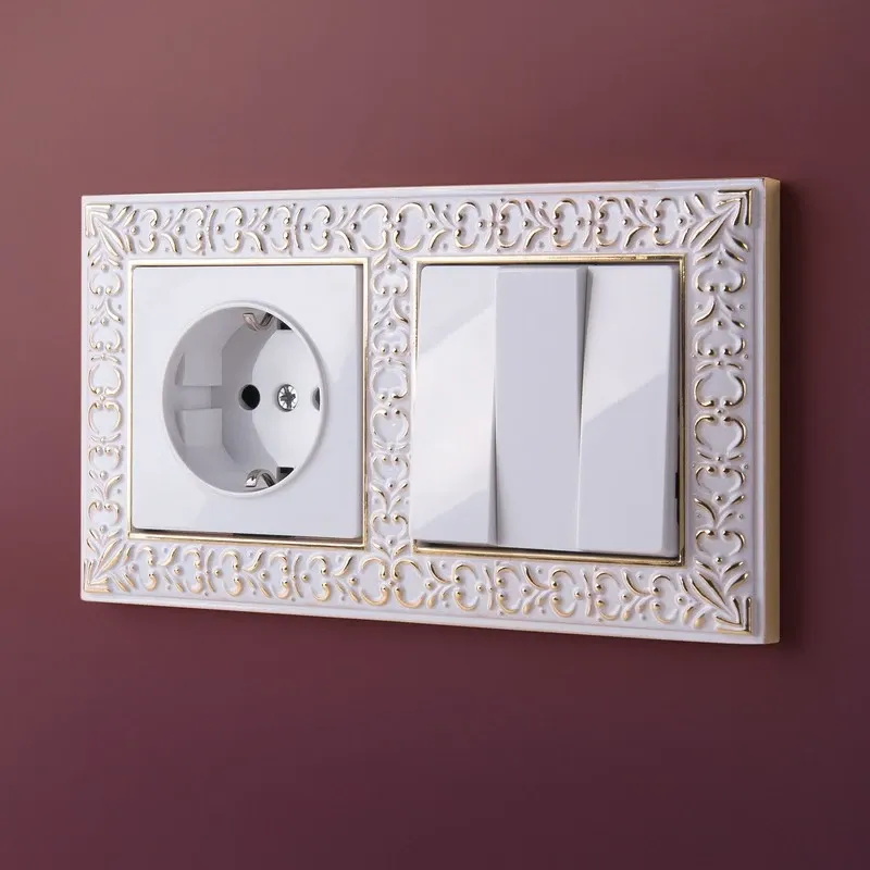 Выключатель трехклавишный (белый) Werkel - Фото 3