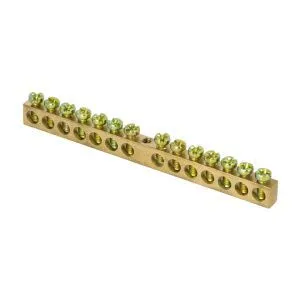 Шина PEN "ноль-земля" (6x9мм) 14 отв. латунь крепеж по центру EKF sn0-63-14