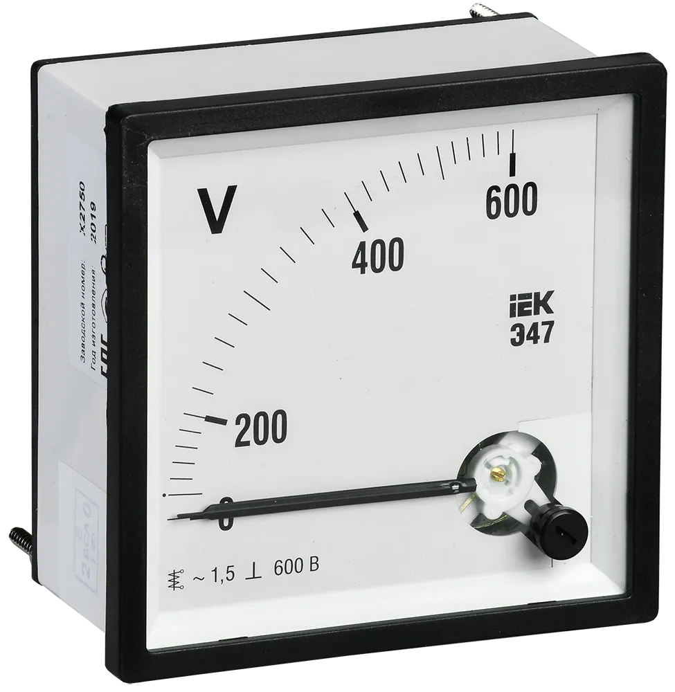 Вольтметр аналоговый Э47 600В класс точности 1,5 96х96мм IEK
