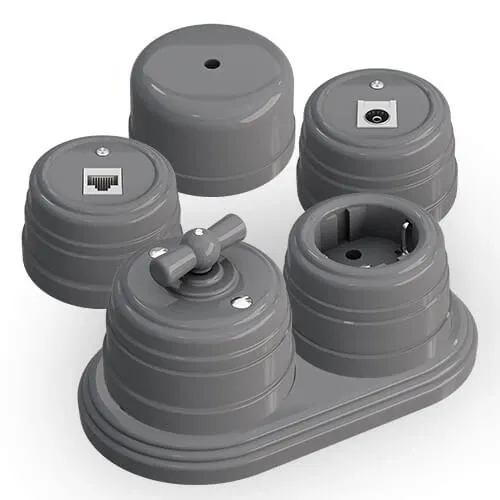 Выключатель ретро пластиковый поворотный на два положения, для включения из 2х мест (1-клавишный пр - Фото 2