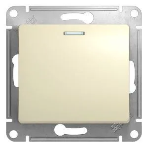 Выключатель 1-кл. СП Glossa 10А IP20 (сх. 1а) 10AX с подсветкой механизм беж. SE GSL000213 275187