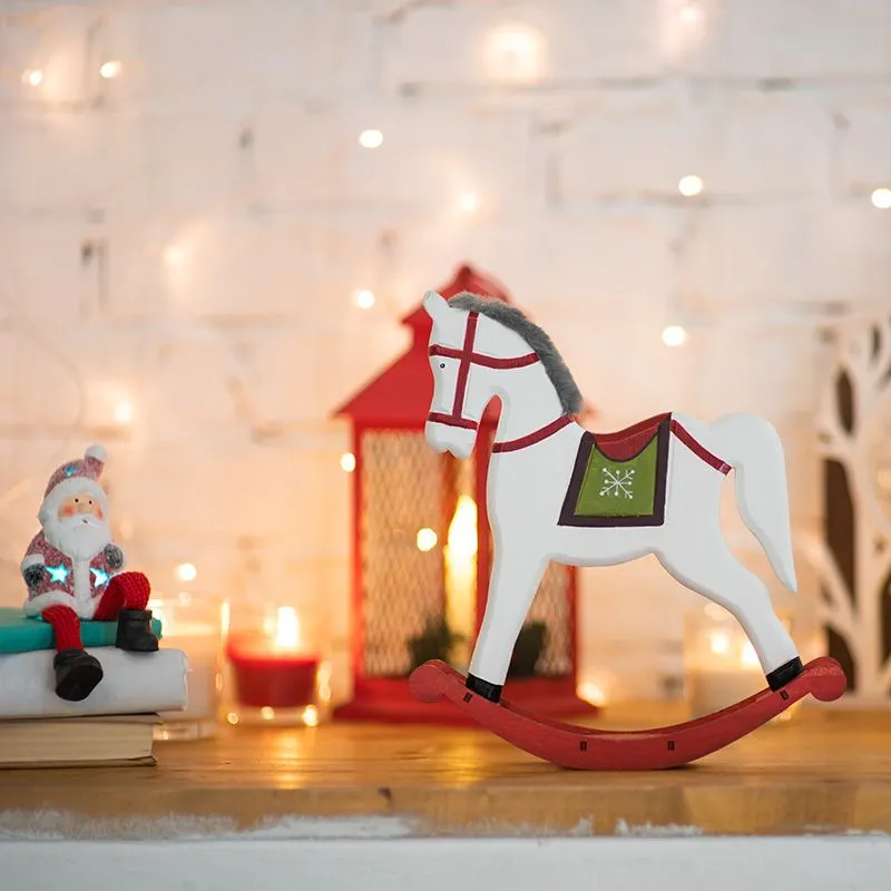 Деревянная фигурка Игрушечный пони белый 25х5,5х26,5 см - Фото 3