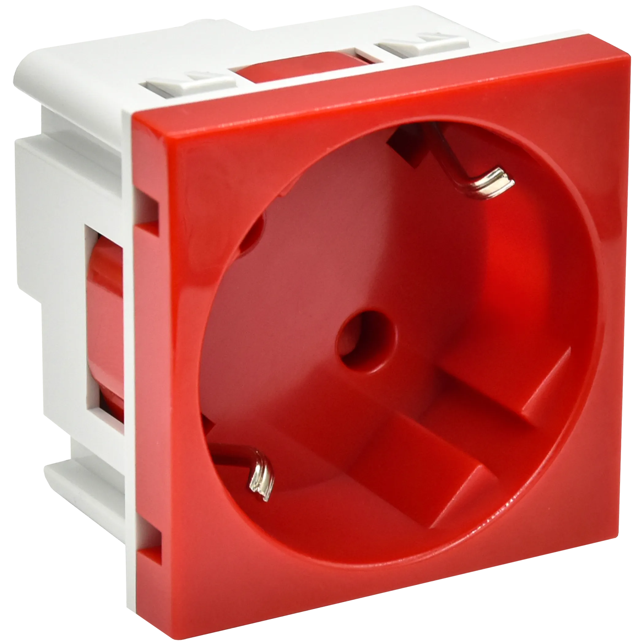PRIMER РКС-20-32-П-45 Розетка 45град с заземляющим контактом защитной шторкой и винтовым зажимом (2 модуля) красная IEK