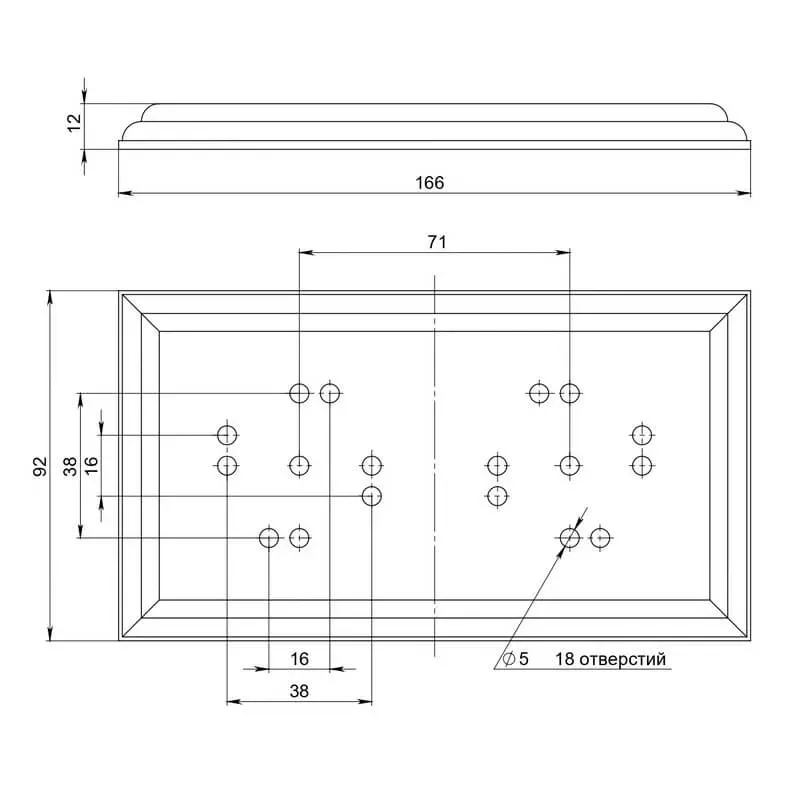 Подложка двухместная "Престиж", цвет - темный дуб, ТМ "МезонинЪ" GE70717-26 - Фото 2