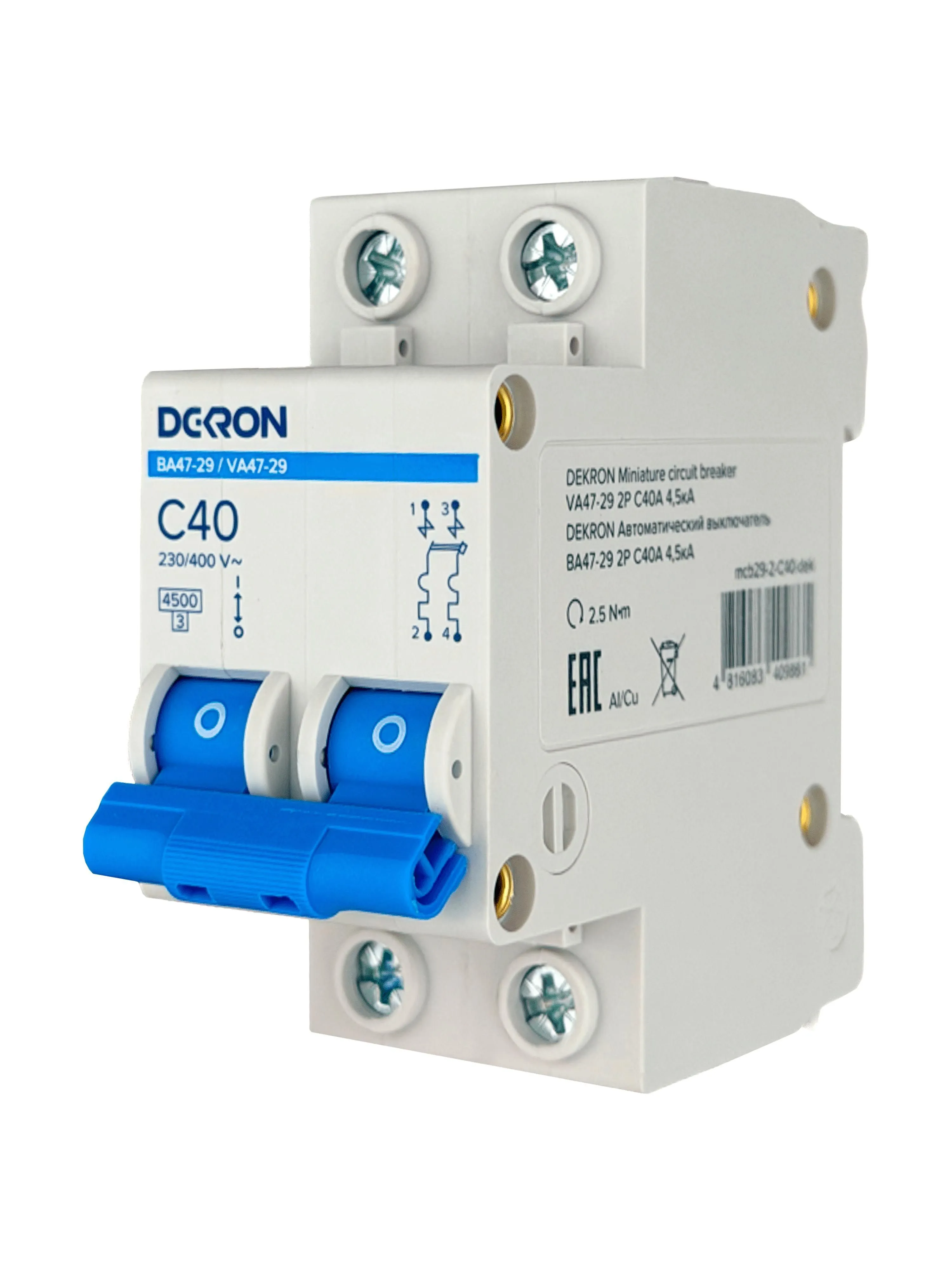 Автоматический выключатель ВА47-29 2P С40A 4,5кА - Фото 2