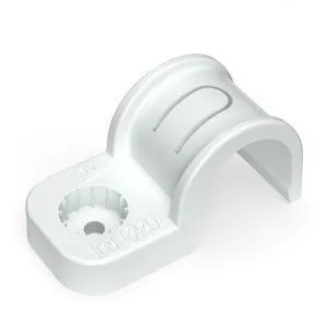 Крепеж-скоба пластиковая односторонняя для прямого монтажа атмосферостойкая белая в п/э d20 мм (50шт PR13.0377