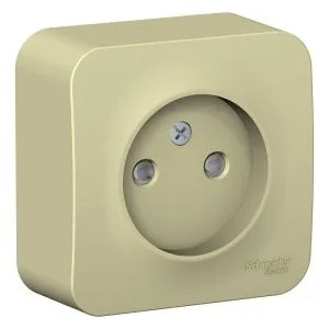 Розетка 1-м ОП Blanca 16А IP20 250В без заземл. защ. шторки с изолир. пластиной беж. SE BLNRA001117 520071