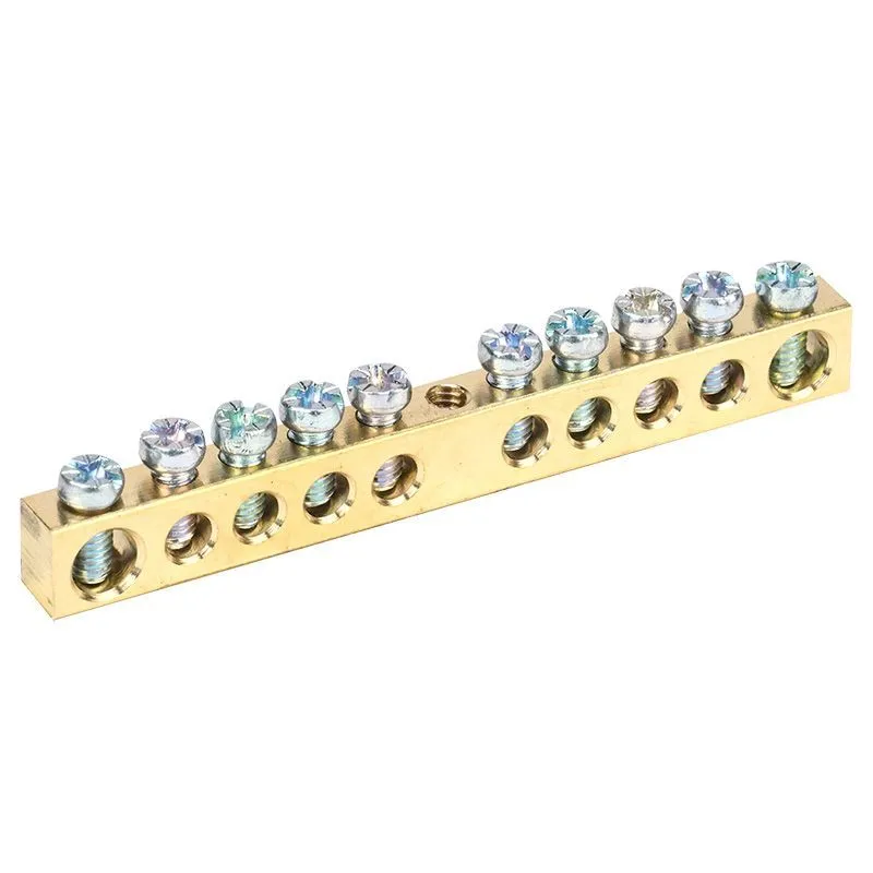 Шина PEN «земля-ноль» 6х9мм 10/1 (10 групп/крепеж по центру) REXANT 11-2359