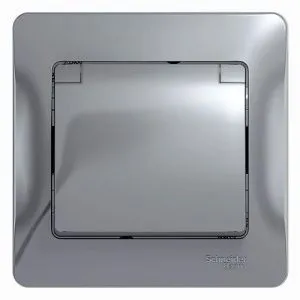 Розетка 1-м СП Glossa 16А IP20 с заземл. защ. шторки с крышкой в сборе алюм. SE GSL000346 1063749