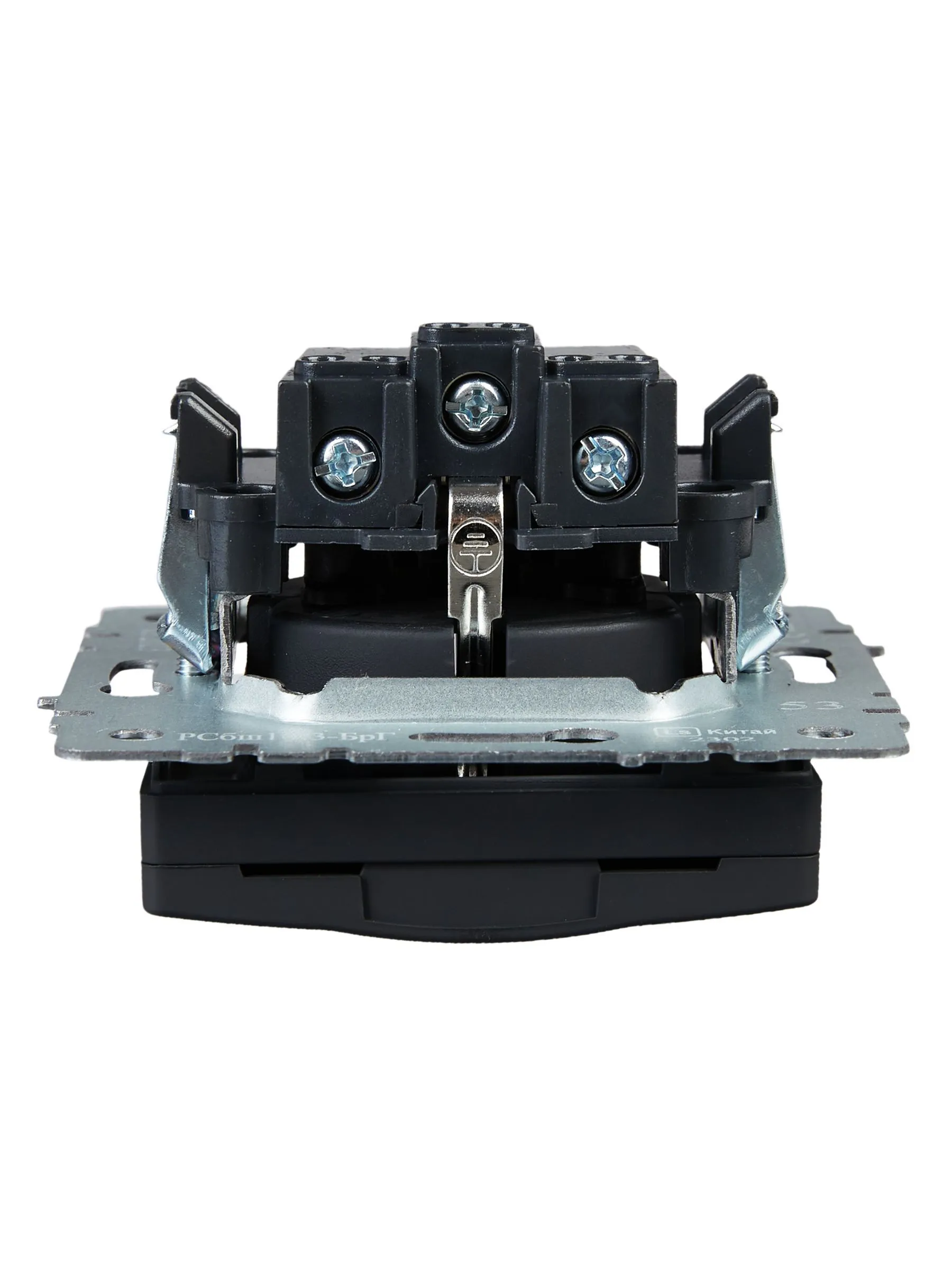 BRITE Розетка 1-местная с заземлением с защитными шторками и крышкой 16А IP20 РСбш10-3-БрГ графит IEK - Фото 5