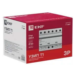 УЗИП Т1 Iimp 25kA (10/350μs) 3P EKF - Фото 3