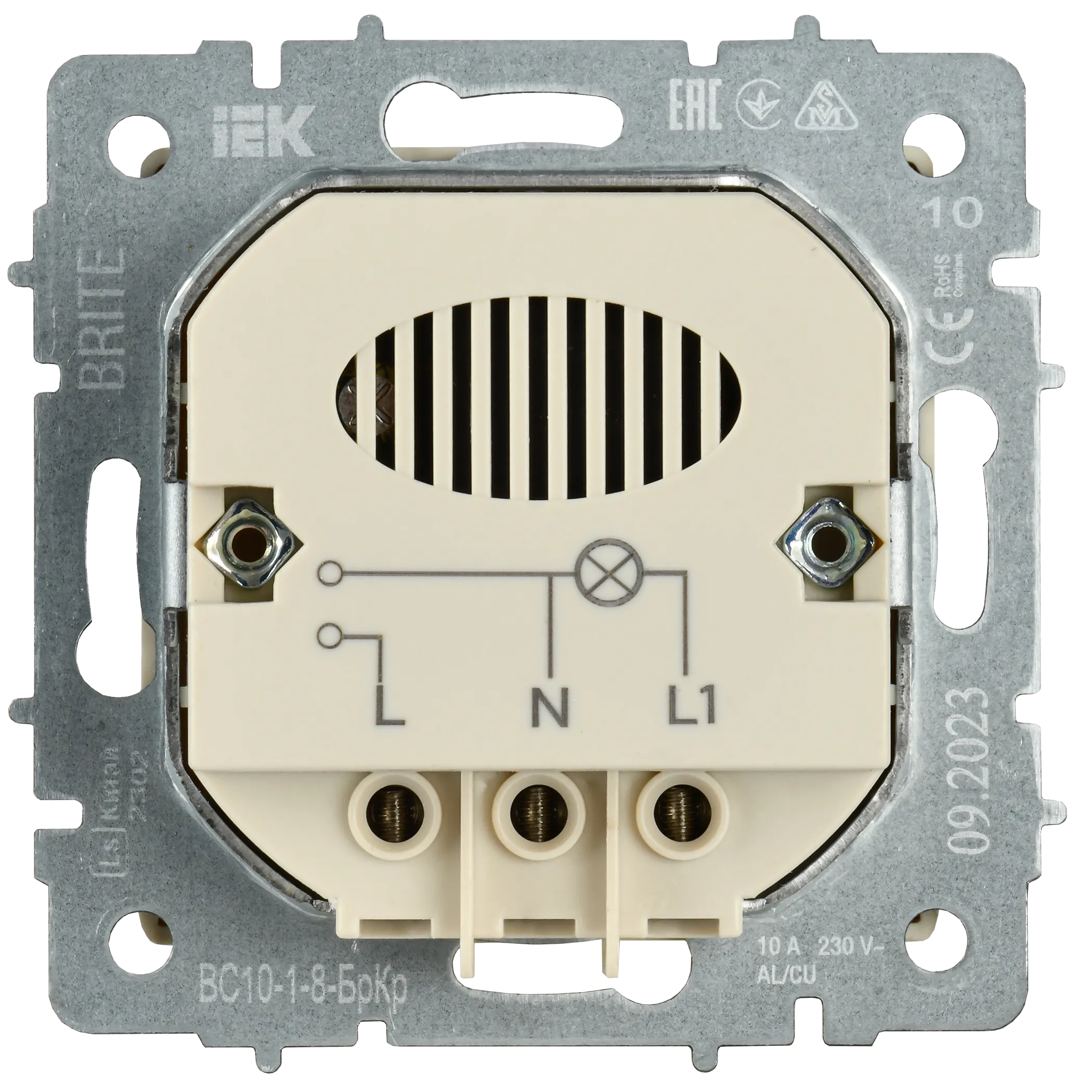 BRITE Выключатель карточный 30А ВС10-1-8-БрКр бежевый IEK - Фото 3