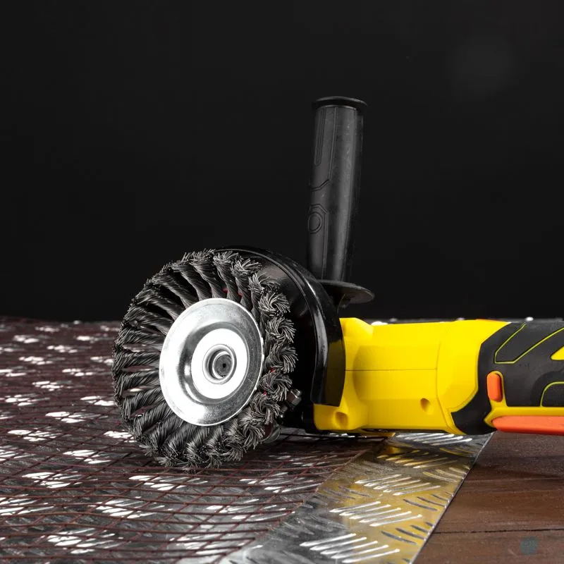 Щетка коническая для УШМ, крученая стальная проволока, 125мм, М14 KRANZ - Фото 2