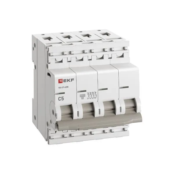 Авт. выкл. 4P 5А (C) 4,5kA ВА 47-63N EKF PROxima - Фото 2