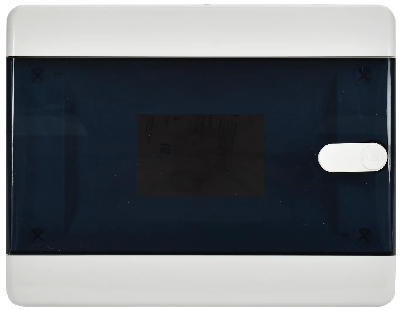 UNION Compact Корпус пластиковый БЕЛЫЙ ЩРН-П-8, IP41 черная прозрачная дверь IEK - Фото 4