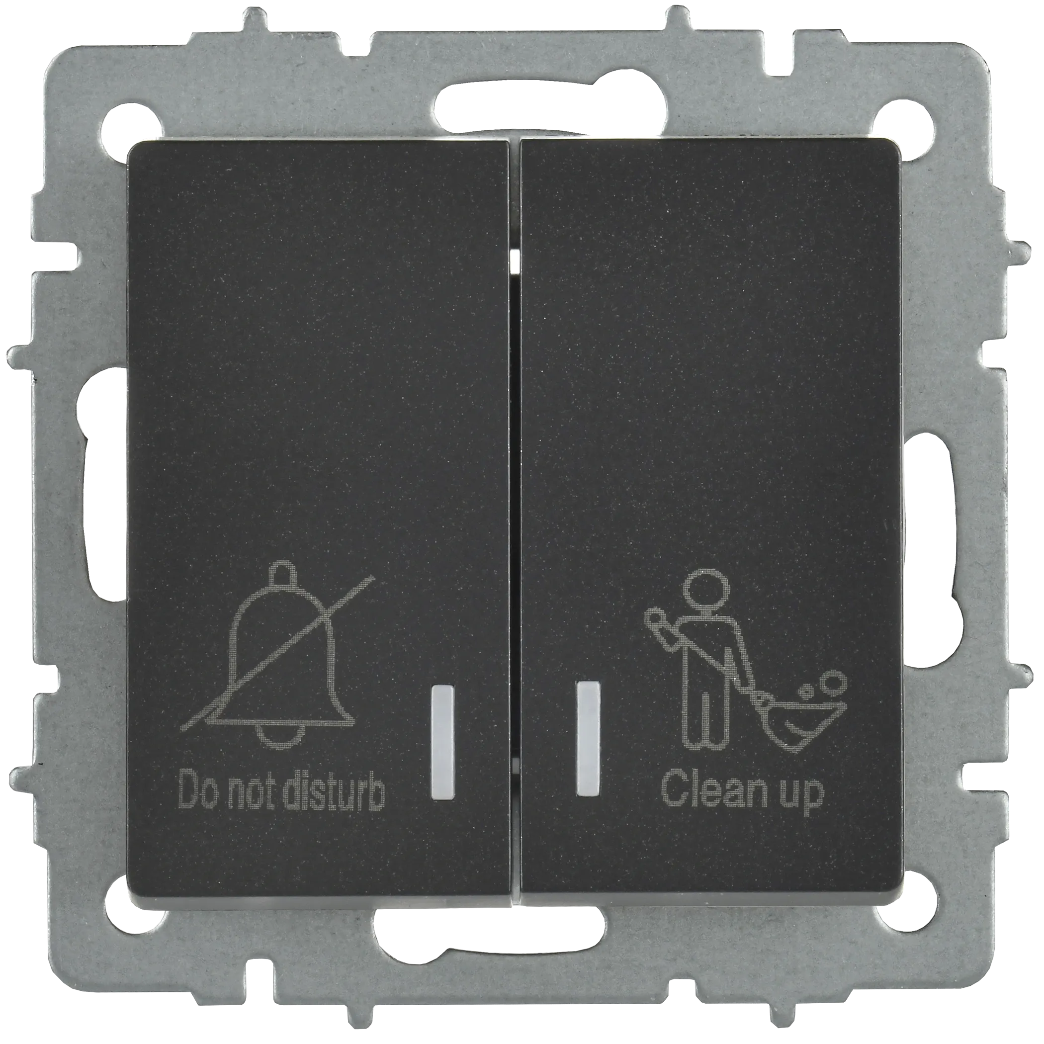 BRITE Выключатель 2-клавишный с индикацией для отелей 10А ВС10-2-9-БрЧ черный IEK - Фото 4