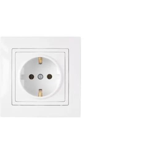 Розетка с заземляющим контактом с безвинтовыми контактными зажимами для скрытой установки РС16-342