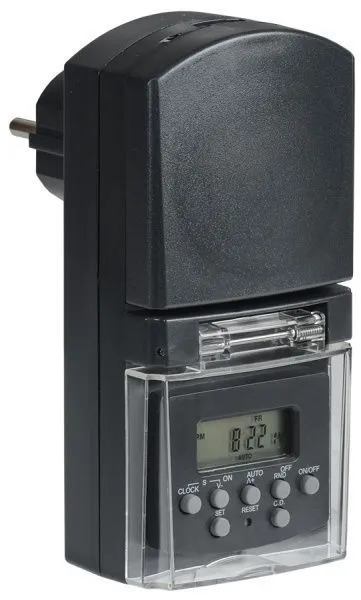 РТЭ-3 Розетка-таймер электронный 1мин 7дн 140on/off 16А IP44 черная IEK ERT-10-1-16-N-01-5-44-K01