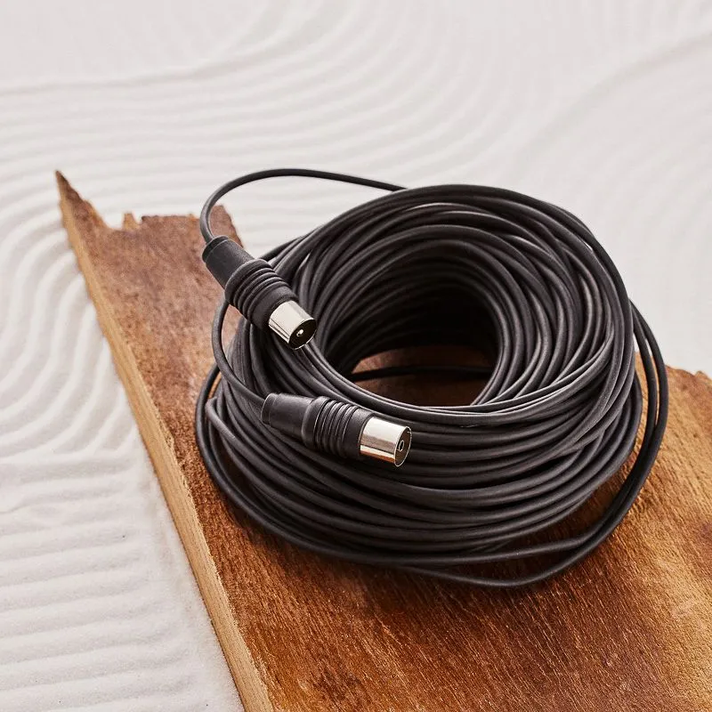 ВЧ-кабель, ТВ-гнездо - ТВ-штекер, 25м, черный REXANT - Фото 2