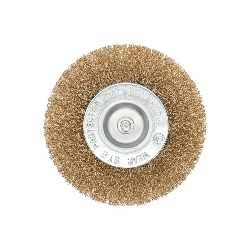 Щетка дисковая для дрели, витая латунированная проволока, 100мм KRANZ - Фото 3