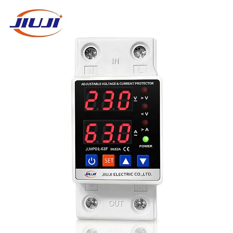 Однофазное реле напряжения и тока с дисплеем 63A - Фото 2