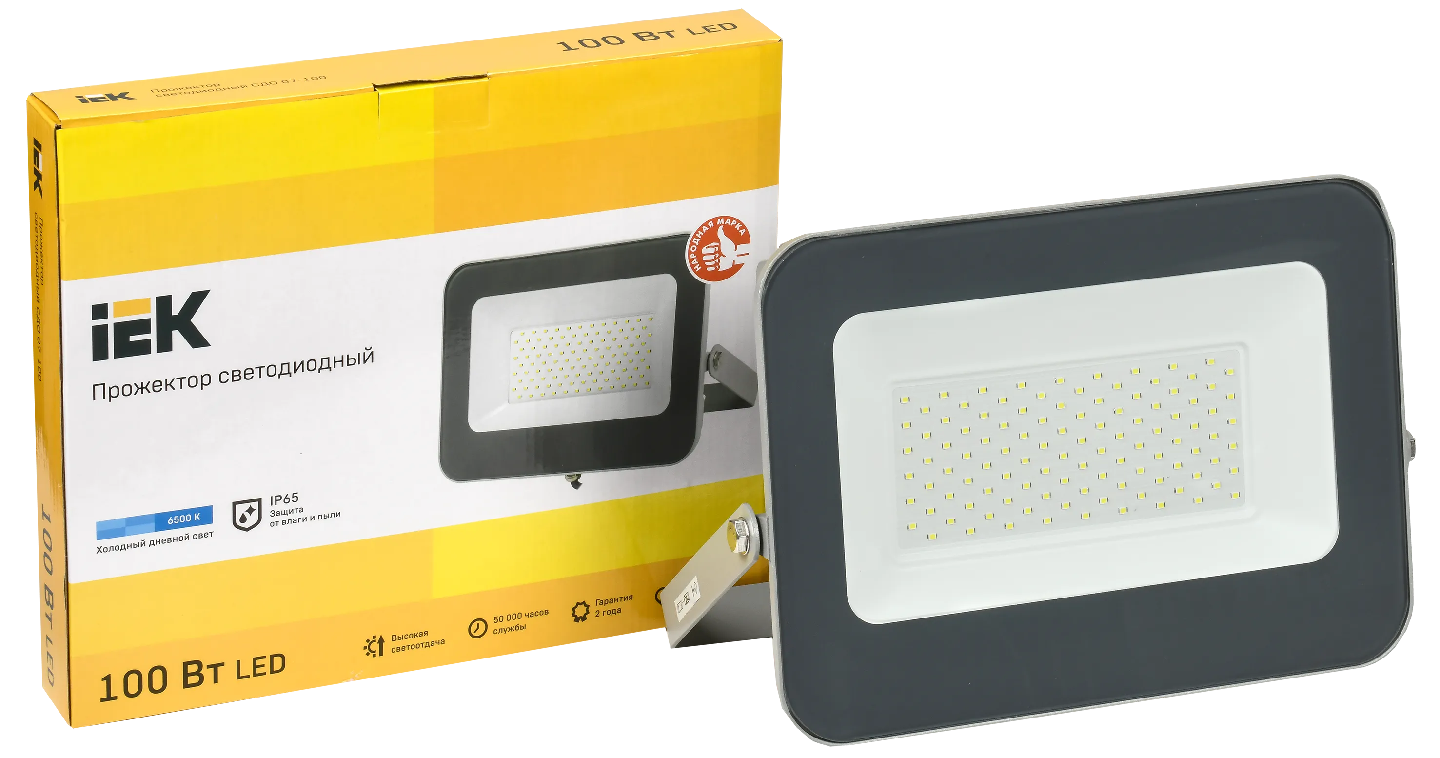 Прожектор светодиодный СДО 07-100 IP65 серый IEK