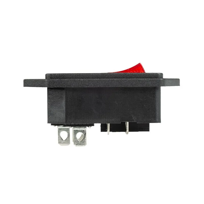 Выключатель клавишный 250 V 6 А (4с) ON-OFF красный с подсветкой и штекером C14 3PIN  REXANT - Фото 4