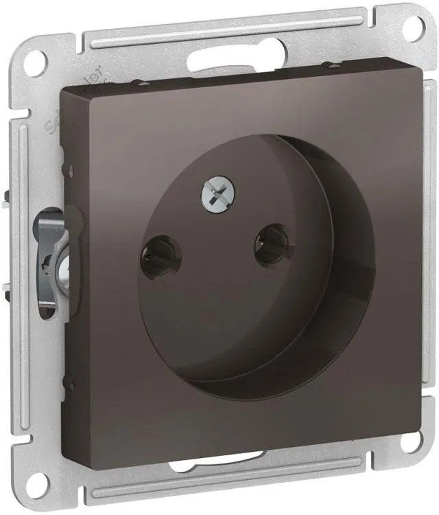 Розетка 1-м СП AtlasDesign 16А IP20 без заземл. без защ. шторок механизм мокко SE ATN000641